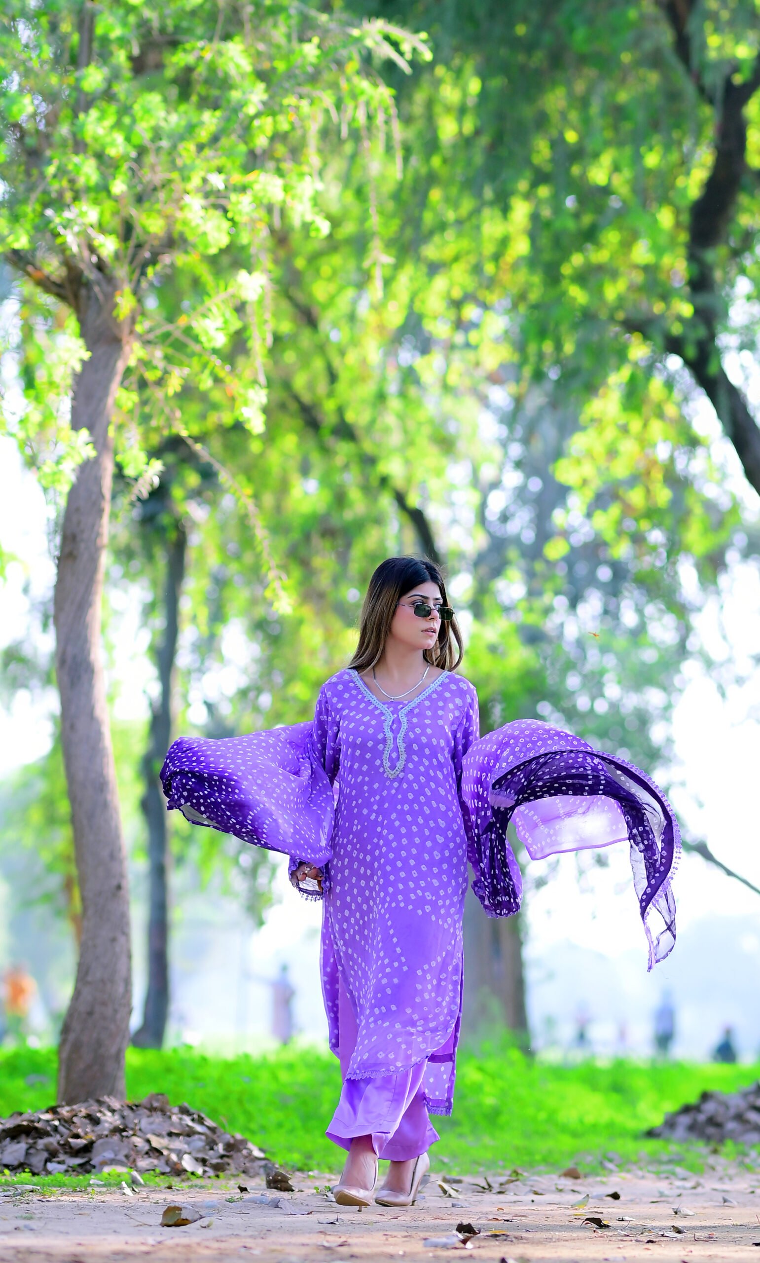 Lavender chunri 3 Piece Stitched—(002) - Image 4