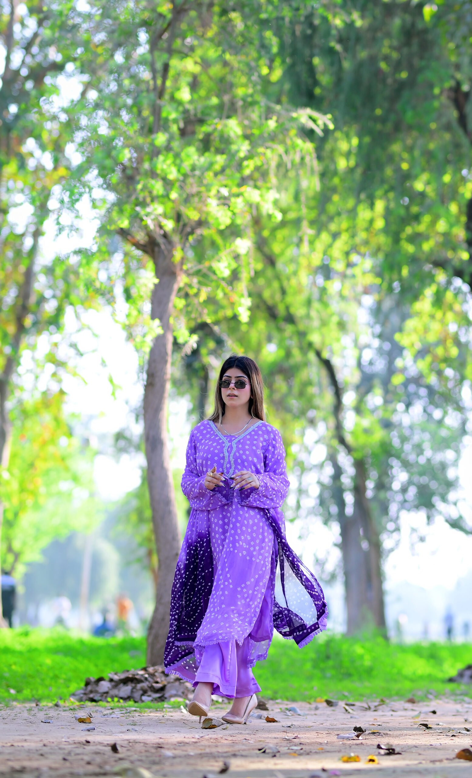 Lavender chunri 3 Piece Stitched—(002)